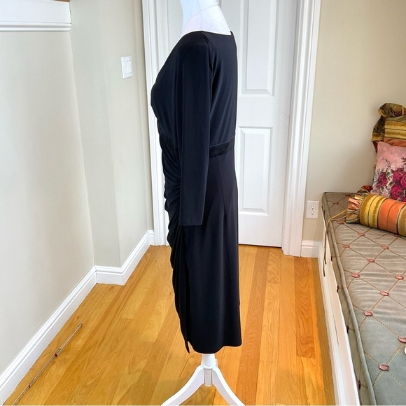 Lauren Ralph Lauren Dress Black Knit V-Neck (12) - Picture 3 of 7